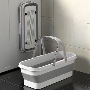 Portable Foldable Bucket, Collapsible Plastic Bucket For House Cleaning, Camping, Multi-Purpose Rectangular Handy Basket For Cleaning Mop